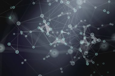 Karanlık poligonal arka plan. Siber, teknoloji ve web tasarım konsepti. 3D render 