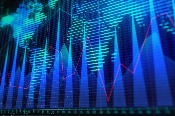 Soyut Mavi forex doku hatları ile. Teknoloji, geleceğin tahminine, ticaret ve yatırım kavramı. 3D render 