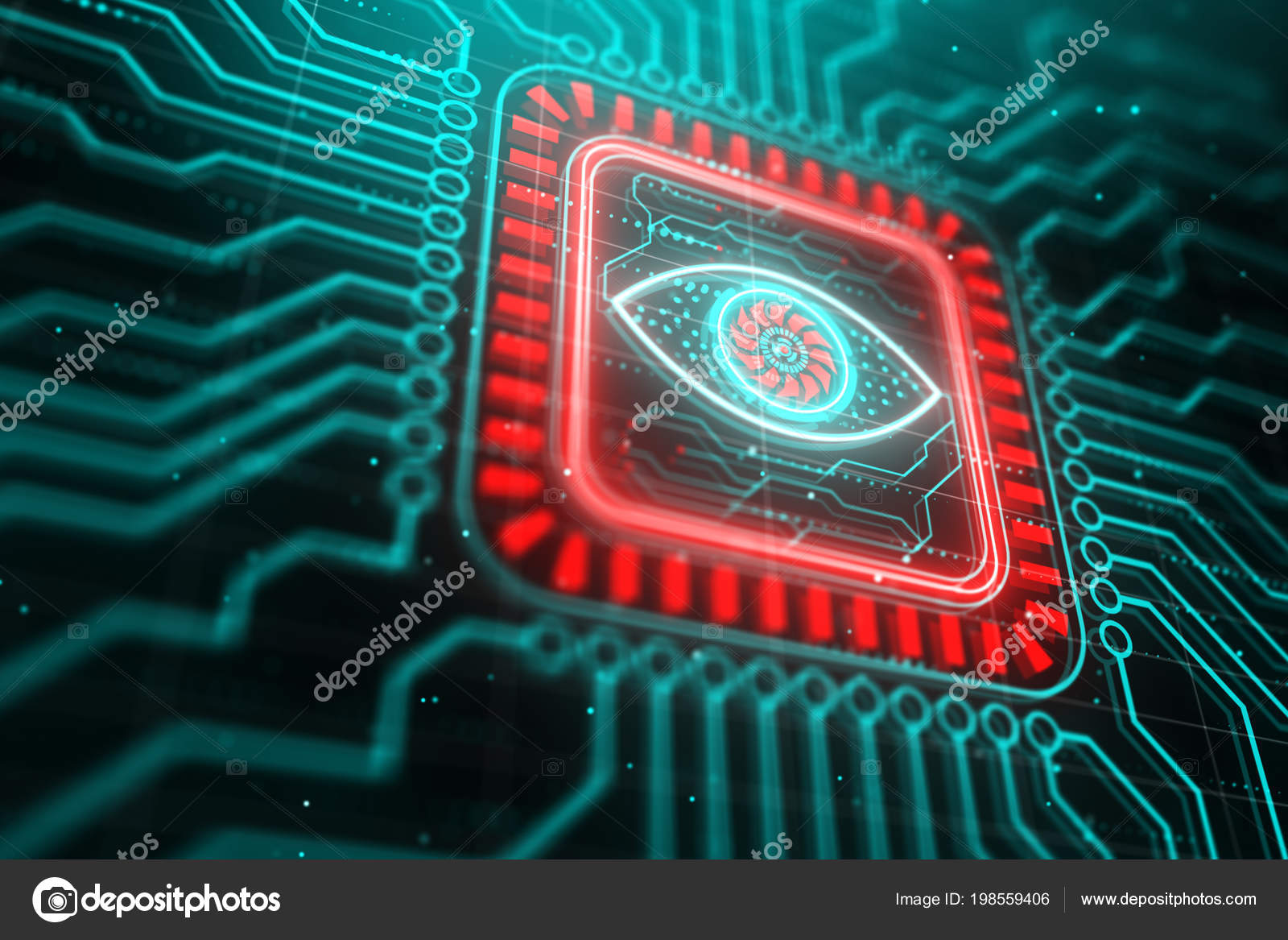 Creative Digital Circuit Eye Wallpaper Vision Cyber Security Concept  Rendering Stock Photo by ©@ 198559406