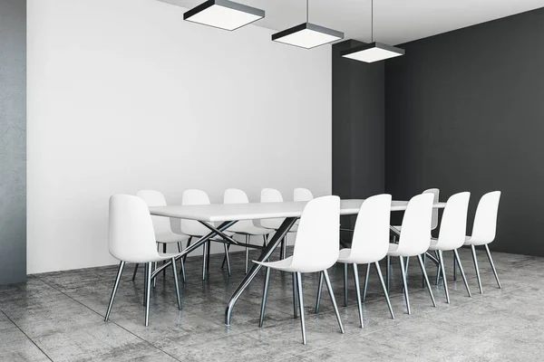 Modern meeting room interior with copy space on wall. Mock up, 3D Rendering