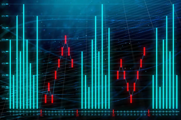 Analyse Statistiques Concept Finance Texture Abstraite Graphique Forex Lumineux Rendu — Photo