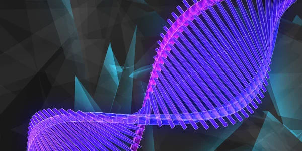 Creatieve Gloeiende Blauwe Dna Achtergrond Geneeskunde Wetenschap Concept Rendering — Stockfoto