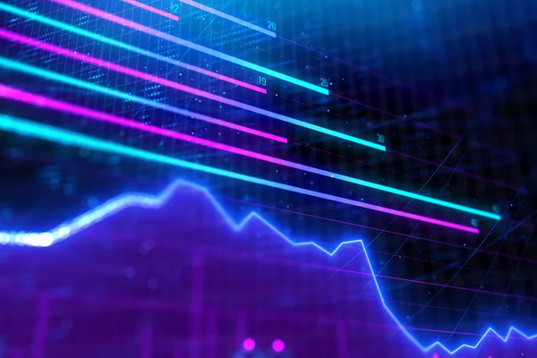 Analiz, istatistik ve ekonomi kavramı. Parlayan forex grafik arka plan. 3D render 