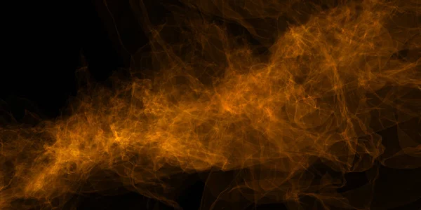 Soyut Turuncu Siyah arka plan üzerine duman. 3D render 