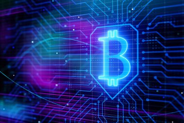 Arka parlayan devre bitcoin plan. Cryptocurrency ve ekonomi kavramı. 3D render 