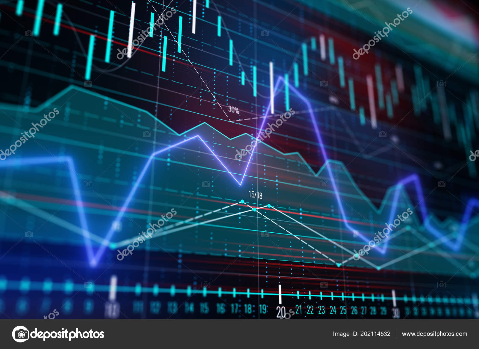 Stock Market Forex Trading Graphs Going Abstractdigitl Background - 