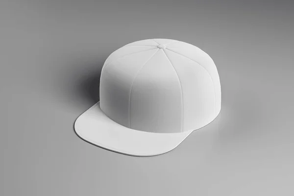 Branco Snapback Branco Fundo Abstrato Renderização — Fotografia de Stock