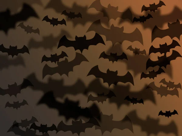Seamless Pattern Bats Halloween Design Black Background — Stock Photo, Image