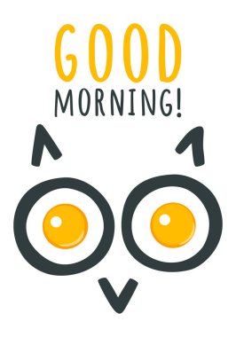 Sahanda yumurta ve el yazılı metin baykuş kartıyla