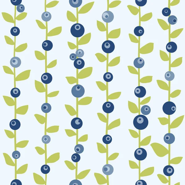 Seamless Vector Pattern Blueberries — Stock Vector