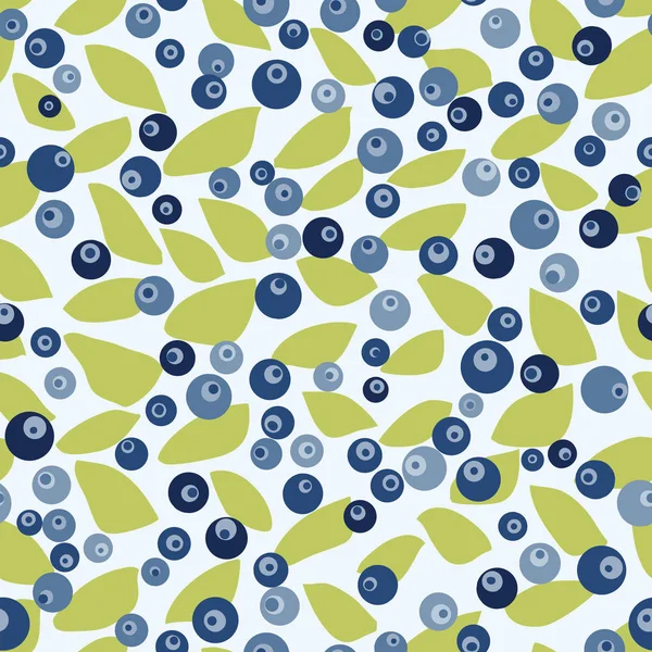 Vector Seamless Pattern Blueberries — Stock Vector