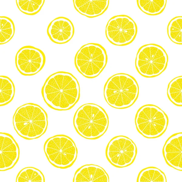 Seamless Vector Pattern Lemon Slices — Stock Vector