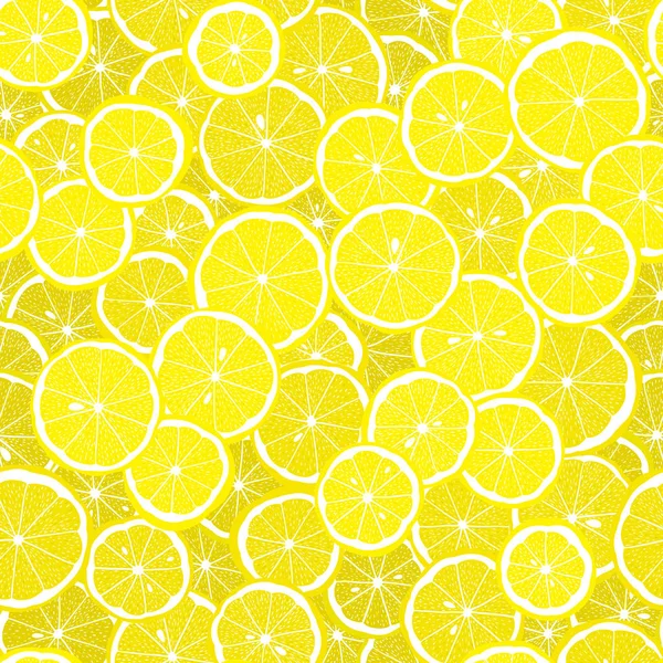 Seamless Vector Pattern Lemon Slices — Stock Vector