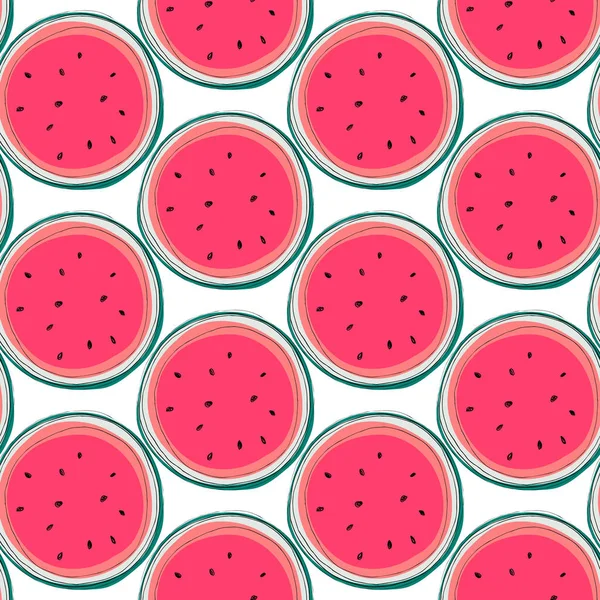 Seamless Pattern Watermelons — Stock Vector