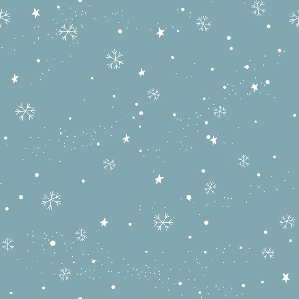 Seamless Pattern Snowflakes — Stock Vector