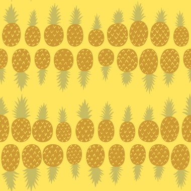 Ananas ile parlak sarı dikişsiz desen
