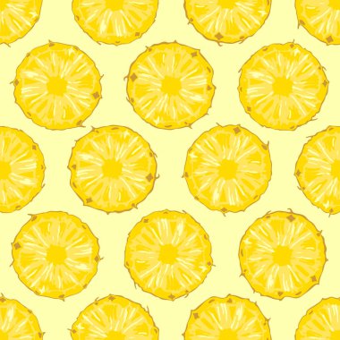 Ananas ile parlak sarı dikişsiz desen