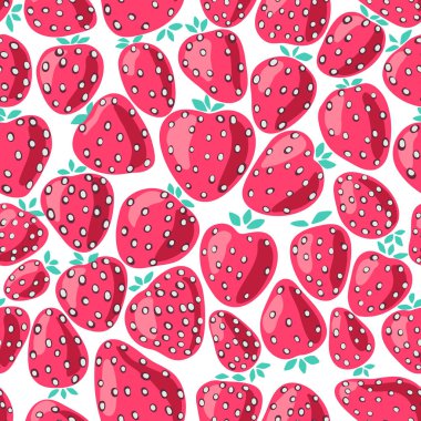Çilek ile renkli vektör dikişsiz desen