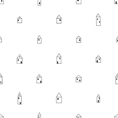 Küçük evler ile dikişsiz desen