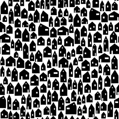 Küçük evler ile dikişsiz desen