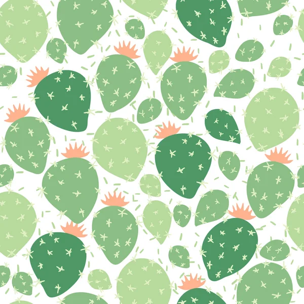 Patrón Vectorial Sin Fisuras Con Cactus — Vector de stock