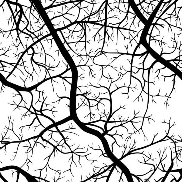 有树的黑白无缝图案 — 图库矢量图片