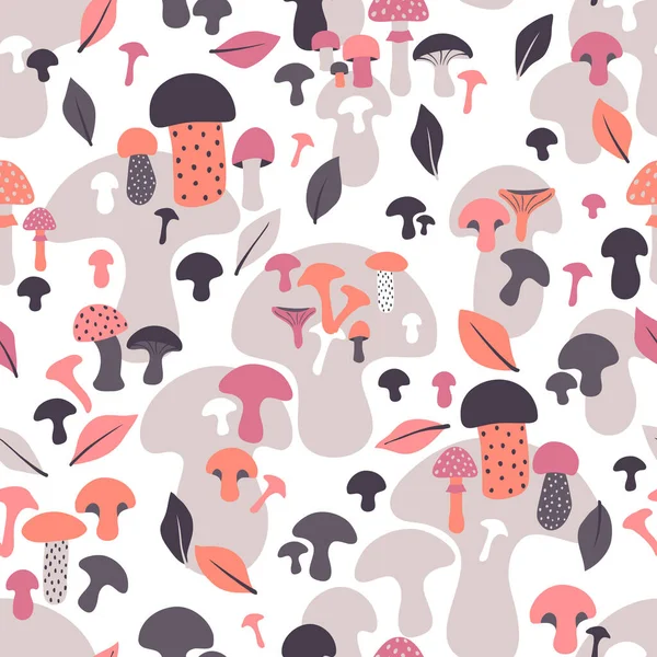 Motif Sans Couture Avec Des Champignons — Image vectorielle