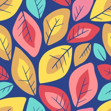 Yapraklı kusursuz vektör deseni