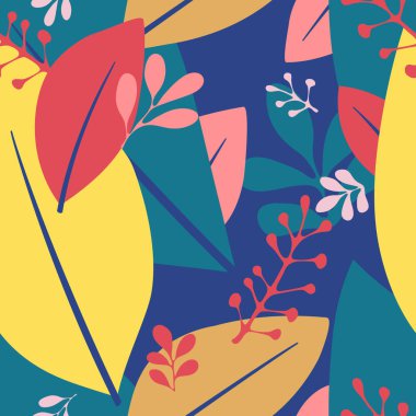 Yapraklı kusursuz vektör deseni