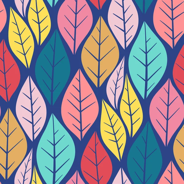 葉とシームレスなベクトルパターン — ストックベクタ