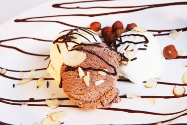 tatlı. dondurma. yoğurt. krem. çikolata tatlı