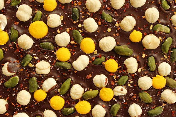Csokoládés Krémes Finom Desszert Édes Csokoládé Csempe Cukorka Sütemény Élelmiszer — Stock Fotó