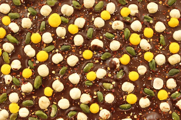 Csokoládés Krémes Finom Desszert Édes Csokoládé Csempe Cukorka Sütemény Élelmiszer — Stock Fotó