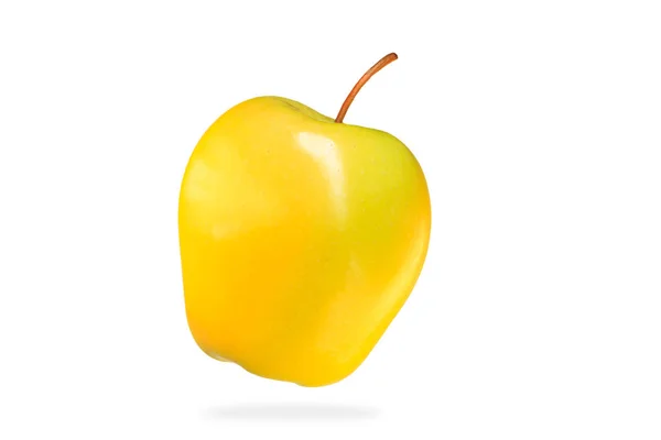 Beyaz arka plan üzerinde mükemmel sarı elma — Stok fotoğraf