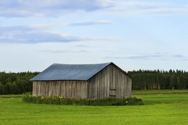 Stodoła na ziarno w polu — Zdjęcie stockowe
