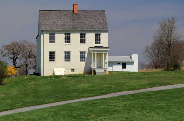 Sharpsburg, Md 14 Nisan: Dr Miller çiftlik evi, Antietam ulusal savaş, parçası bazı en vahşi Amerikan İç Savaşı sırasında 14 Nisan 2018 Sharpsburg, MD mücadele tanık