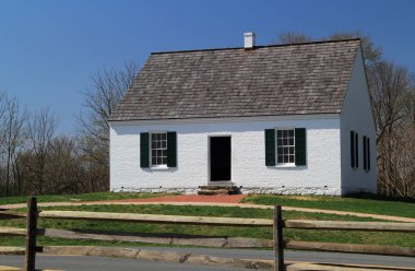 Sharpsburg, Md 14 Nisan: Daldıran kilise birkaç Birliği'nin odak noktası oldu saldırılara karşı Konfederasyon Antietam savaş, kavga sırasında 14 Nisan 2018 iç savaşta Sharpsburg, Md