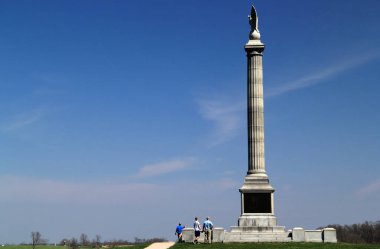 Sharpsburg, Md 14 Nisan: New York Devlet anıt cesurca savaşan Battle Antietam Amerikan İç Savaşı sırasında 14 Nisan 2018 Sharpsburg, MD erkek binlerce onur.