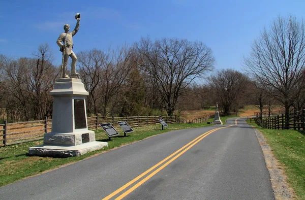Sharpsburg Abril Mansfield Ave Atraviesa Campo Batalla Nacional Antietam Exhibe — Foto de Stock