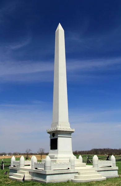 Sharpsburg Abril Monumento Estado Indiana Honra Los Regimientos Caballería Infantería — Foto de Stock