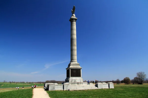 Sharpsburg Abril Monumento Estado Nova York Homenageia Milhares Homens Que — Fotografia de Stock