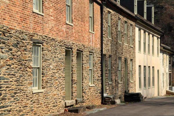 Harpers Ferry April Public Way Consists Several Historic Structures Including — Stock Photo, Image