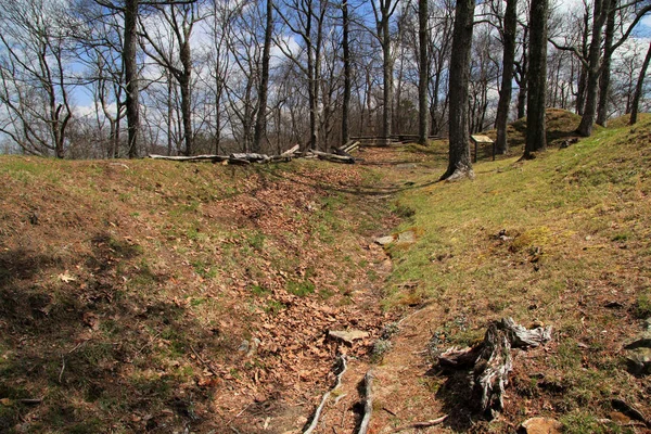 The ruins of Fort Lyons, a Civil War era earthen fort, are still visible to visitors touring Cumberland Gap National Historical Park