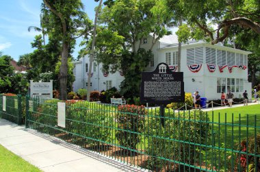 KEY WEST, FL  AUGUST 4: The Little White House once served as a presidential getaway for Harry Truman and is now a popular tourist destination in Key West, Florida August 4, 2018 in Key West, FL clipart
