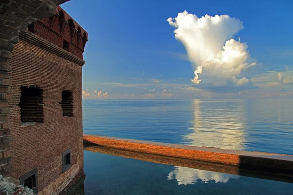 Dry Tortugas National Park September Thunder Molnen Sprack Över Nationalparken Royaltyfria Stockfoton