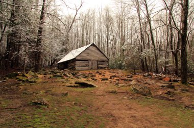 Tarihi Noah Ogle homestead Cherokee Orchard Road büyük Smokey Dağları Milli Parkı'nda, Gatlinburg, Tennessee uğrak yeri