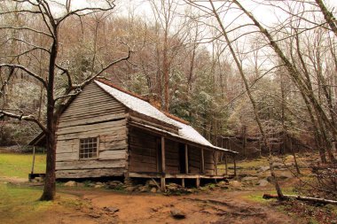 Tarihi Noah Ogle homestead Cherokee Orchard Road büyük Smokey Dağları Milli Parkı'nda, Gatlinburg, Tennessee uğrak yeri