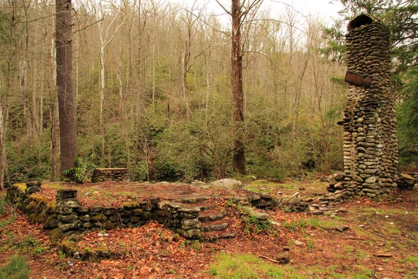 Numerous ruins, such as the ones pictured here, can be found scattered throughout the Elkmont Historic District in Great Smokey Mountains National Park, Tennessee