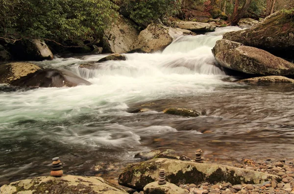Parcialmente Ubicado Parque Nacional Great Smokey Mountains Little River Ofrece —  Fotos de Stock