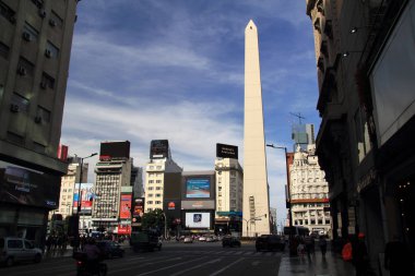 Buenos Aires, Arjantin 16 Nisan: Buenos Aires Dikilitaş, Cumhuriyet Meydanı'nda bulunan, Arjantin'in en tanınan simgelerinden biridir 16 Nisan 2019 Buenos Aires, Arjantin